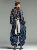 Women's Retro Casual Chiffon Loose Long-Sleeved Top And Pants Set ZMZ1915E5ZJY