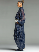 Women's Retro Casual Chiffon Loose Long-Sleeved Top And Pants Set ZMZ1915E5ZJY