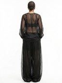 Women's Retro Casual Chiffon Loose Long-Sleeved Top And Pants Set ZMZ1943E3ZJY