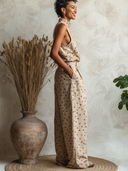 Women's Polka Dot Print Casual Sleeveless Top And Trousers Two-piece Set ZMZ1981E8XT