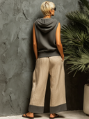 Women's Street-Style Casual Set: Sleeveless Top And Cotton-Linen Straight-Leg Pants Set ZMZ2066E2SWL