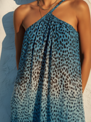 Women's Bohemian Gradient Leopard Print Chiffon One-Shoulder Maxi Dress ZMZ2065E4YZH