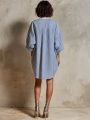 Women's Striped Casual Stand-Collar Mini Dress ZMZ2118E2XT