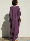 Women's Vacation V-Neck Printed Short-Sleeve Maxi Dress ZMZ2182E1XT
