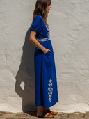 Women's Vacation V-Neck Printed Short-Sleeve Maxi Dress ZMZ2145E1XT