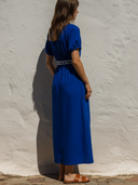 Women's Vacation V-Neck Printed Short-Sleeve Maxi Dress ZMZ2145E1XT