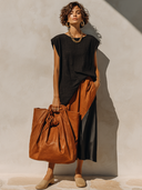 Women's Color-Block Spliced Top And Skirt Two-Piece Set ZMZ2128E2XT