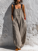 Women's Casual Loose Cotton Pocket Overalls ZMZ2164E2XT