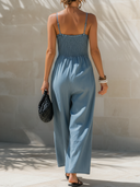 Women's Casual Retro Tencel Denim V-Neck Spaghetti Strap Jumpsuit ZMZ2147E9ZYY