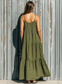Women's Retro Casual Cotton Linen Ruffled Sleeveless Loose Maxi Dress ZMZ2216E8ZJY