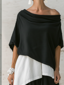 Women's Fashion Retro Cotton-Linen Two-Piece Set: Asymmetrical Off-Shoulder Short-Sleeve Top And Skirt ZMZ2197E3ZYY