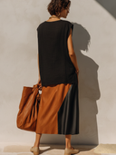 Women's Color-Block Spliced Top And Skirt Two-Piece Set ZMZ2128E2XT
