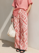 Women's Stylish Casual Cotton-Linen Set: Sleeveless Pocket Shirt And Printed Wide-Leg Pants ZMZ2308E5ZYY
