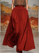 Women's Stylish Casual Set: Sleeveless Chiffon Top And Pure Cotton Elastic-Waist Skirt ZMZ2315E0ZYY