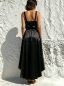 Women's Solid-Color Satin Spaghetti-Strap Maxi Dress ZMZ2592E3XT