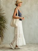 Women's Casual Striped Lace Skirt Two-Piece Set ZMZ2514E0XT