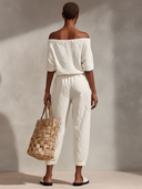 Women's Solid-Color Casual Off-Shoulder Top And Pants Two-Piece Set ZMZ2619E9XT