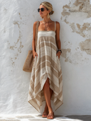 Women's Flowy Vacation Style, Flowing Lines, Loose Midi Dress ZMZ2787E1SWL