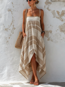 Women's Flowy Vacation Style, Flowing Lines, Loose Midi Dress ZMZ2787E1SWL