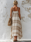 Women's Flowy Vacation Style, Flowing Lines, Loose Midi Dress ZMZ2787E1SWL