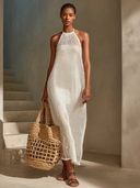 Women's Solid-Color Mesh Halter Vacation Maxi Dress ZMZ2702E3XT
