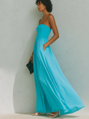 Women's Casual Strapless Solid-Color Wide-Leg Jumpsuit ZMZ2782E8XT