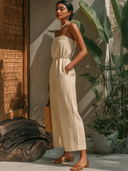 Women's Cotton Linen Camisole Solid Color Casual Vacation Jumpsuit ZMZ2724E6XT