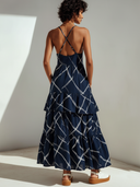 Women's Casual Chiffon Printed Spaghetti-Strap Maxi Dress ZMZ2718E6XT