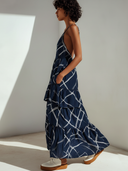 Women's Casual Chiffon Printed Spaghetti-Strap Maxi Dress ZMZ2718E6XT