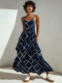 Women's Casual Chiffon Printed Spaghetti-Strap Maxi Dress ZMZ2718E6XT