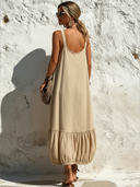 Women's Casual Color-Block Geo Spaghetti Strap Loose Balloon Maxi Dress ZMZ2700E0SWL