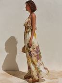 Women's Floral Chiffon Print Spaghetti Strap Romantic Vacation Maxi Dress ZMZ2764E8XT