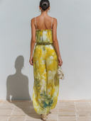 Women's Romantic Chiffon Floral Print Spaghetti Strap Jumpsuit ZMZ2716E9XT
