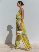 Women's Romantic Chiffon Floral Print Spaghetti Strap Jumpsuit ZMZ2716E9XT