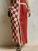 Women's Premium Vintage Cotton-Linen Printed V-Neck Short-Sleeve Loose Maxi Dress ZMZ2793E5ZYY