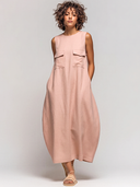 Women's Premium Minimalist Cotton-Linen  — Round Neck, Sleeveless, Loose-Fit Maxi Dress ZMZ2709E6ZYY