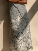 Women's Minimalist Elegant Style Striped Sleeveless Top & Floral Print Rayon Maxi Skirt Co-ord Set ZMZ2703E1YZH