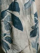Women's Artistic Casual Style Linen-Cotton Watercolor Leaf Print Sleeveless A-Line Midi Dress ZMZ2736E8YZH