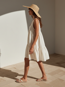 Women's Vacation Solid-Color Crew Neck Sleeveless Mini Dress ZMZ2732E3XT