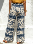 Women's Bohemian Artistic Style Rayon Abstract Geometric Print Wide-Leg Pants ZMZ2700E1YZH