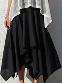 Women's Minimalist Resort Style Crochet Mesh Knit Sleeveless Cover-Up & Linen Asymmetric Midi Dress Two-Piece Set ZMZ2770E7YZH