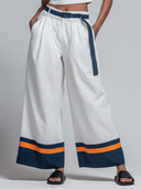 Women's Casual & Stylish Cotton, Elastic Waist, Multi-Color Paneled Cuffs Wide-Leg Pants ZMZ2848E7ZYY