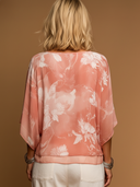 Women's Classic V-Neck Light Pink Floral Chiffon Top ZMZ2820E2SWL
