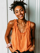 Women's Retro Casual Street Style Cotton Linen Pleated Frayed Edge Sleeveless Tank Top ZMZ2903E7ZJY