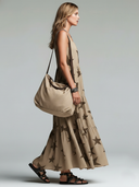Women's Retro Casual Western Style Star Print Square Neck Sleeveless Maxi Dress ZMZ2719E2ZJY