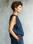 Women's Retro Casual Cotton Linen Embroidered Round Neck Sleeveless Top ZMZ2752E6ZJY