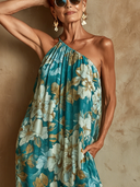 Women's Vacation Floral Print Sleeveless Maxi Dress ZMZ2948E7XT