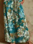 Women's Vacation Floral Print Sleeveless Maxi Dress ZMZ2948E7XT