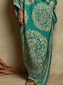 Women's Resort Print Off-Shoulder Loose Print Long Sleeve Maxi Dress ZMZ2983E8XT