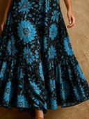 Women's Vacation Floral Print Strapless Maxi Dress ZMZ2944E5XT